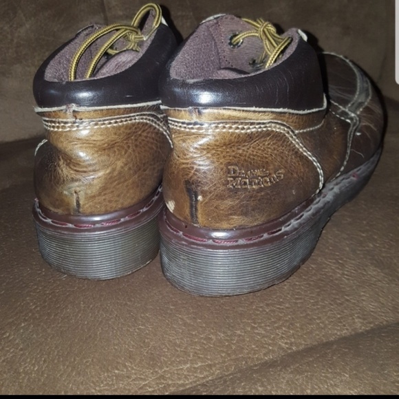 DR. MARTENS DOC MOC TOE ANKLE BOOTS 8458 BROWN LEATHER - Picture 2 of 7